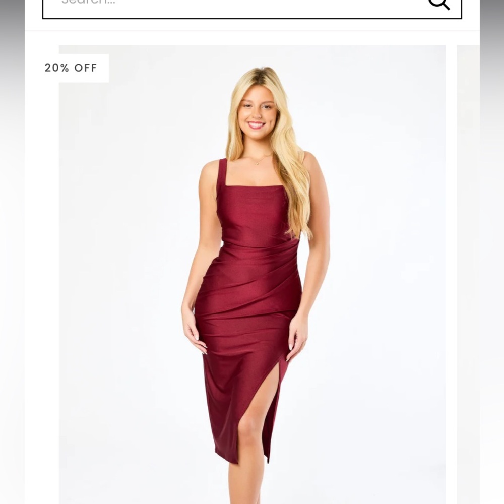 Eclipse Red Satin Cowl Dress